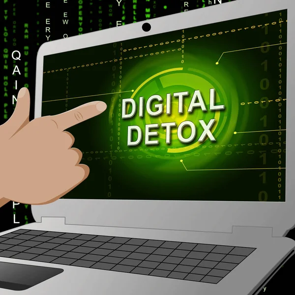 Digital Detox Digital Gadget Cleanse Illustration Shows Rehabilitation Using Smartphone — Stock Photo, Image