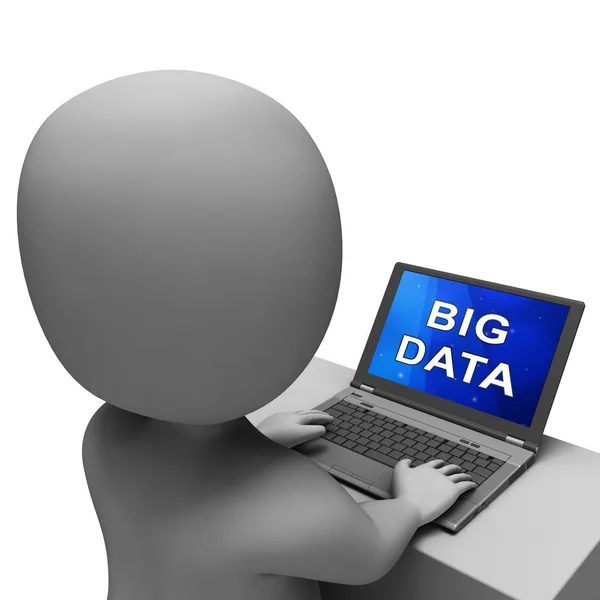 Bigdata Flödet Ström Big Data Rendering Visar Ett Flytande Informationssystem — Stockfoto