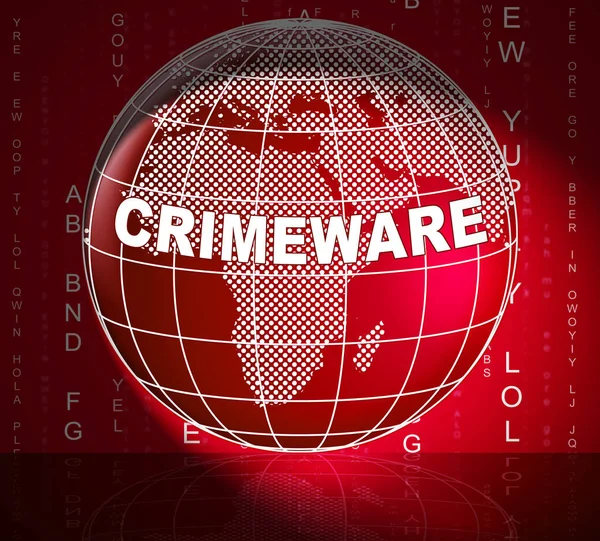 Crimeware Digital Cyber Hack Exploit Illustration Shows Computer Crime Digital — Stock Photo, Image