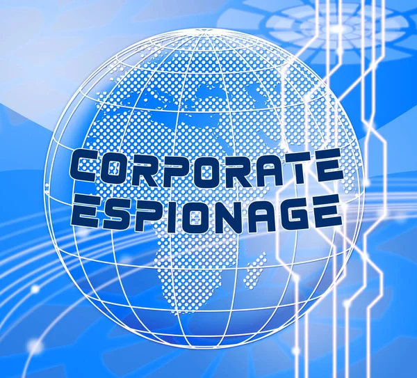 Corporate Espionage Covert Cyber Hacking Illustration Shows Commercial Business Fraud — Stock Photo, Image