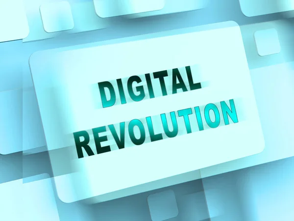 Zukunftsweisendes Rendering Der Digitalen Revolution Zeigt Innovationsverbesserungen Und Den Übergang — Stockfoto