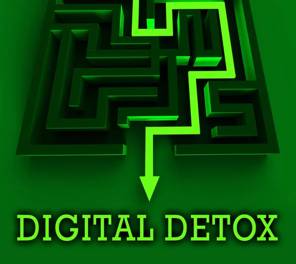 Digitale Detox Digitaal Gadget Reinigen Rendering Toont Herstel Uit Met — Stockfoto