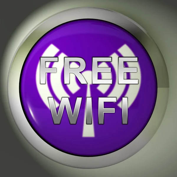 Free Wifi Anywhere Wireless Coverage Rendering Shows Wireless Connectivity Hotspots — Stock Photo, Image