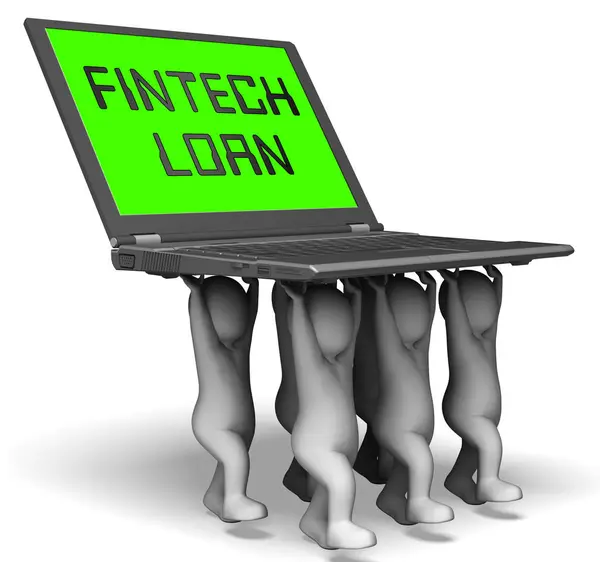 Fintech Loan P2P Finance Credit Rendering Mostra Denaro Online Microcredito — Foto Stock