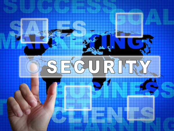 Cyber Security Business System Safeguard Illustration Shows Online Protection Company — Stock Photo, Image