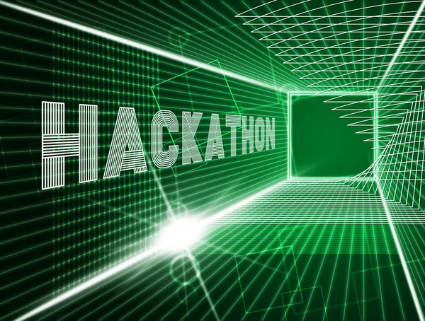 Hackathon Technology Threat Online Codering Illustratie Toont Cybercrime Coder Meeting — Stockfoto