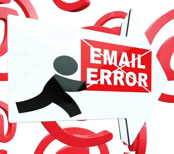 Email Fail Error Send Trouble Rendering Shows Unsuccessful Mail Warning — Stock Photo, Image