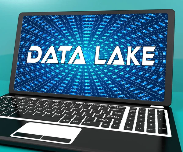 Data Lake Digital Datacenter Cloud 3d Rendering Shows Mainframe Supercomputer Storage Of Bigdata Complex Information