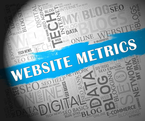 Website Metrics Business Site Analytics Illustratie Toont Analytische Ramingen Trends — Stockfoto