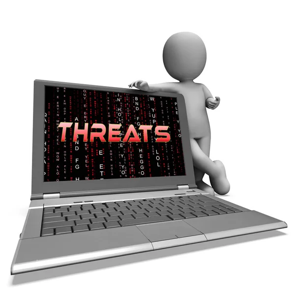 サイバー セキュリティの脅威サイバー犯罪リスク レンダリングを示しています犯罪データ違反脆弱性とシステムの警告 — ストック写真