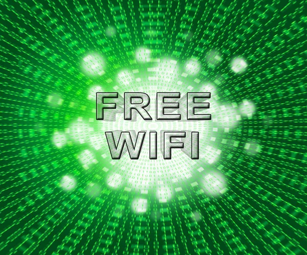 Free Wifi Logo Surfing Hotspot Illustration Shows Public Online Services — Stock Photo, Image