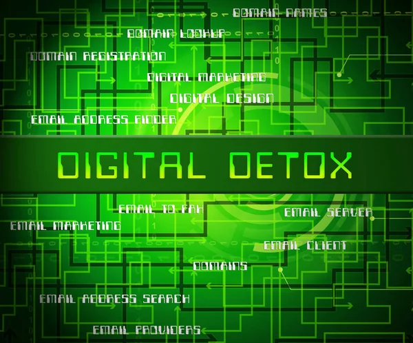 Digital Detox Digital Gadget Cleanse Illustration Muestra Rehabilitación Desde Uso — Foto de Stock