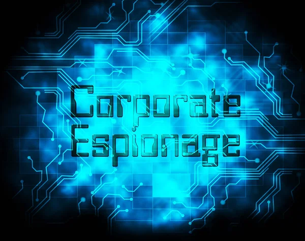 Corporate Espionage Covert Cyber Hacking Illustration Shows Commercial Business Fraud — Stock Photo, Image