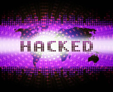 Cybersecurity Hacker çevrimiçi siber saldırıları 2d gösterilmiştir dijital casusluk ve ihlal güvenlik Web Hacking karşı Internet koruma için 