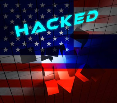 Amerikan seçimleri veri kesmek Rusya 3d gösterilmiştir Kremlin casus hacker Internet saldırı ABD seçim güvenliği veya Cybersecurity
