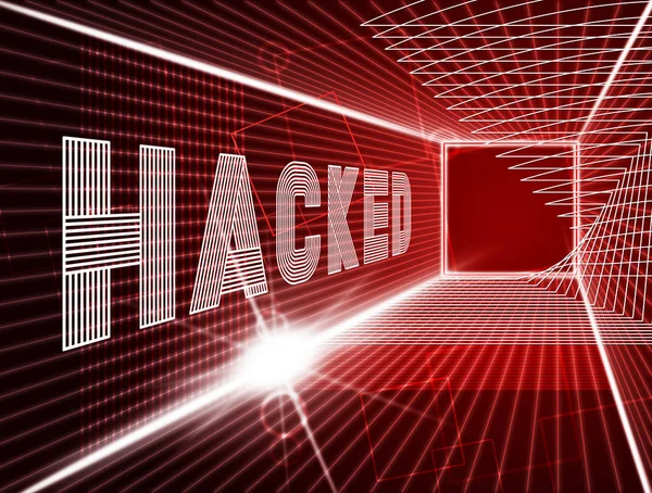 Website Hacked Cyber Security Alert 3d Illustration Shows Online Site Data Risks. Election Hacking Attacks On The Usa In 2018 And 2020 From Russia