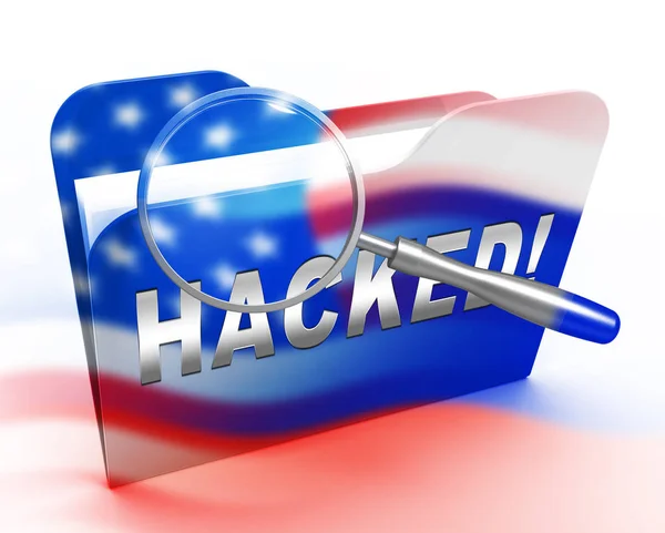 Εκλογή Hacking Ρωσικής Κατασκοπείας Επιθέσεις Απεικόνιση Δείχνει Hacked Εκλογές Ψηφοδέλτιο — Φωτογραφία Αρχείου