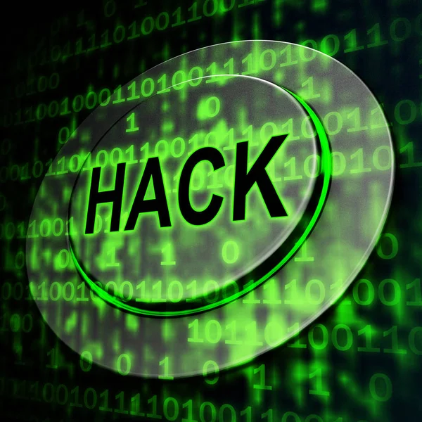 Website Hacked Cyber Security Alert Illustration Shows Online Site Data — Stock Photo, Image