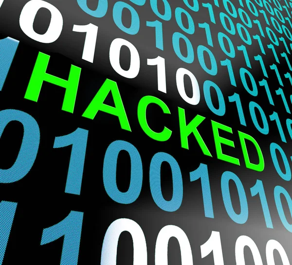 网站被黑客入侵的网络安全警报3D 插图显示在线网站数据风险 选举黑客攻击美国在2018年和2020从俄罗斯 — 图库照片