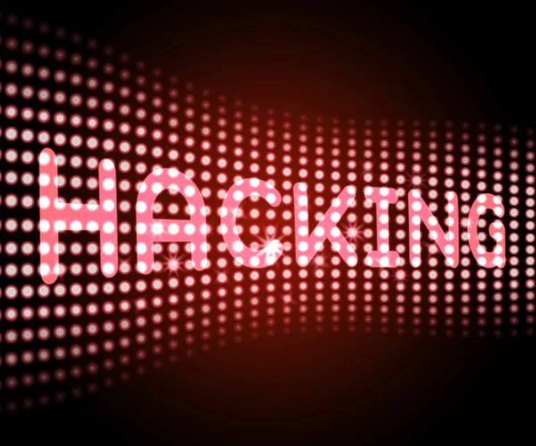 Cybersecurity Hacker Online Cyber Attacks Ilustração Mostra Espionagem Digital Quebra — Fotografia de Stock