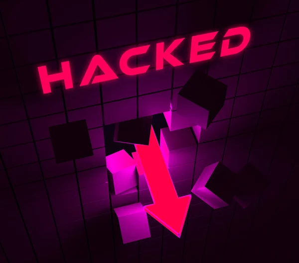 Cybersecurity Hacker Online Cyber Attacks Illustration Показывает Цифровое Шпионаж Нарушение — стоковое фото