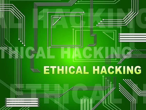 Ethical Hacking Data Breach Tracking Illustration Zeigt Corporate Tracking Technologie — Stockfoto