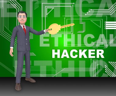Etik Hacker sunucu güvenlik açığı izleme 3d render saldırı veya siber suçlar karşı korumak için sınama penetrasyon tehditler gösterir