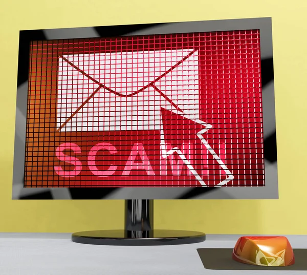 Phishing Mail Internet Bedrohungsschutz Rendering Zeigt Vorsicht Vor Mail Phish — Stockfoto