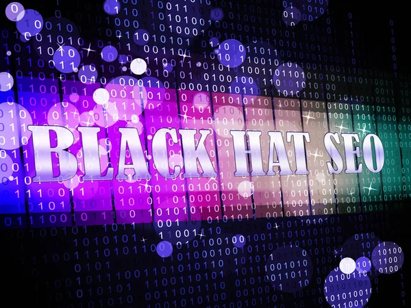 Black Hat Seo Webové Stránky Optimalizace Ilustrace Ukazuje Search Engine — Stock fotografie