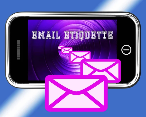 Email Etiquette Electronic Message Rules Rendering Shows Proper Electronic Mail — Stock Photo, Image