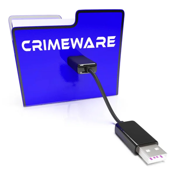 Crimeware Digital Cyber Hack Exploit Rendering Shows Computer Crime Digital — Stock Photo, Image
