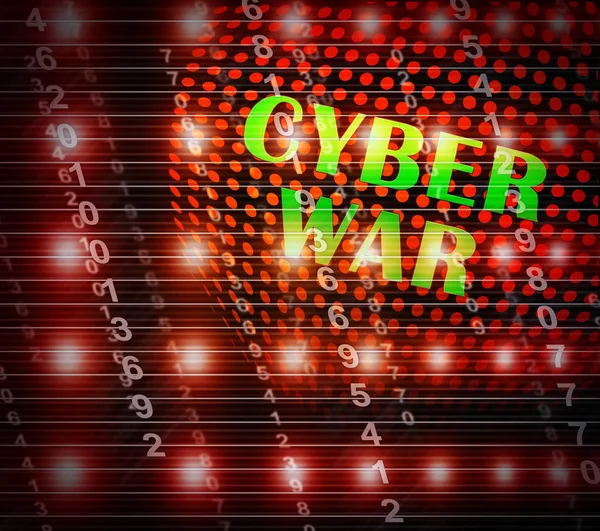 Wojna Cybernetyczna Wirtualnego Warfare Hacking Inwazji Ilustracja Pokazuje Rząd Cyber — Zdjęcie stockowe