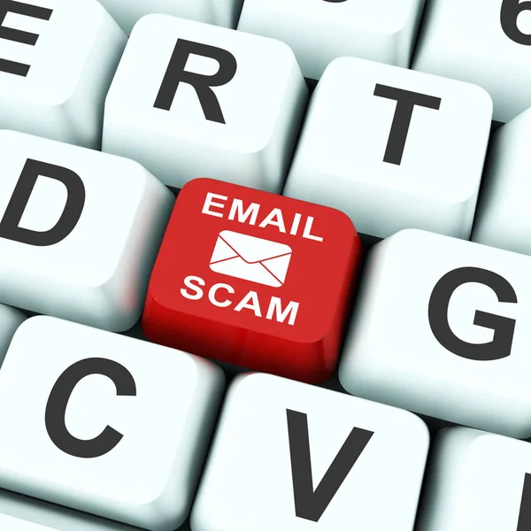 Phishing Scam Email Identity Alert Rendering Shows Malicious Theft Bank — Stock Photo, Image