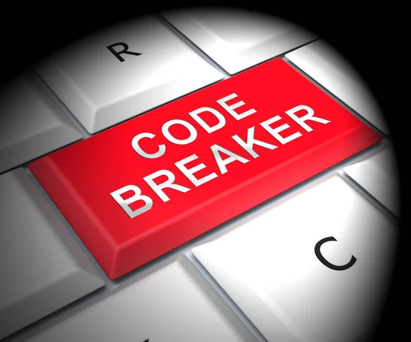Kod Brytare Avkodas Data Hacka Rendering Visar Kryptering Breaking Och — Stockfoto