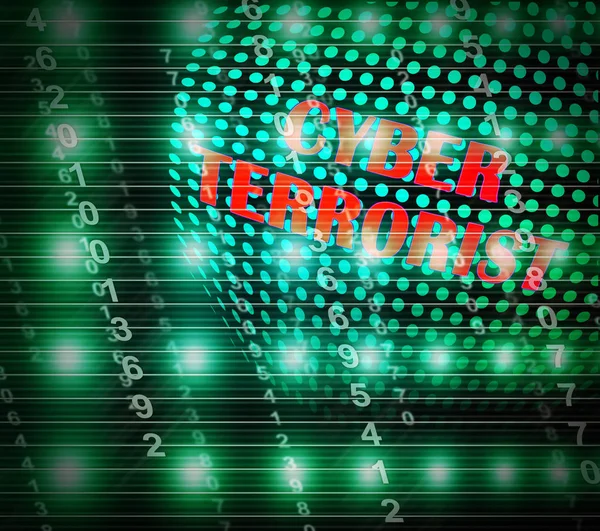 Cyber Terroryzmu Ekstremizmu Hacking Alert Ilustracja Pokazuje Naruszeniem Komputerów Przy — Zdjęcie stockowe