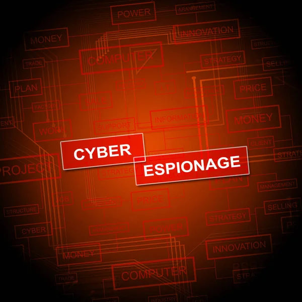 Cyber Espionage Criminal Cyber Attack Illustration Shows Online Theft Commercial — Stock Photo, Image