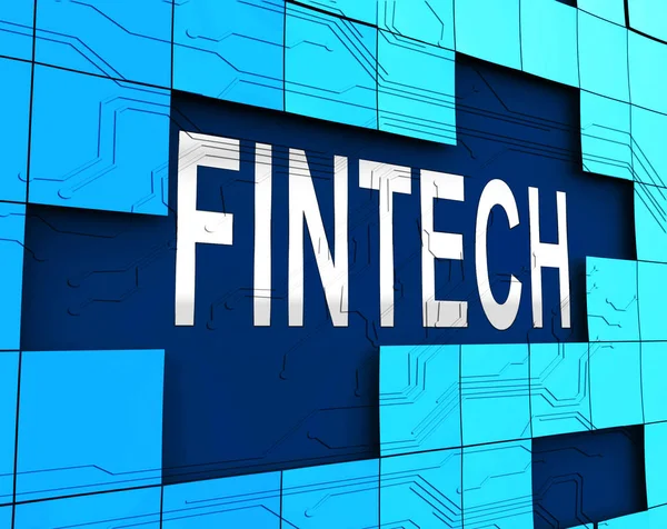 Fin Tech Financial Technology Business Rendering Mostra P2P Network Finance — Foto Stock