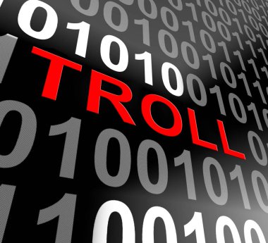 Internet Troll Online Cyber Stalker 3d render kötü davranış ve Forumlar ve sosyal medya üzerinde zorbalık gösterir