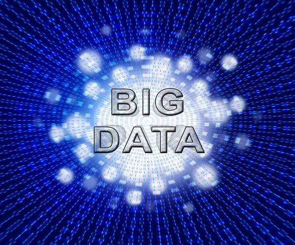 Bigdata 流れ大きなデータの イラストレーション流体情報クラウド システム ネットワークとプロセスを示しています — ストック写真