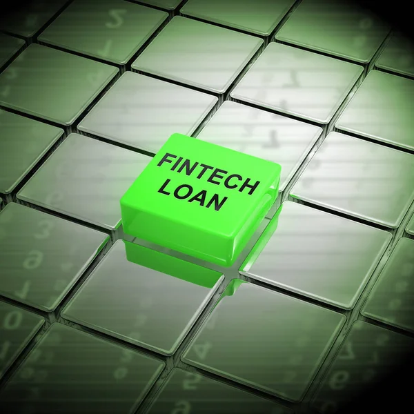 Fintech Loan P2P Finance Credit Rendering Mostra Denaro Online Microcredito — Foto Stock