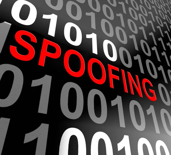 Spoofing Attack Cyber Crime Hoax Rendering Means Website Spoof Threat — Stock Photo, Image