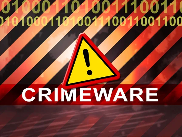 Crimeware Digital Cyber Hack Exploit Ilustração Mostra Crime Computador Malware — Fotografia de Stock