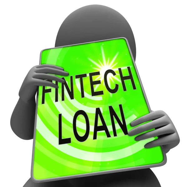 Fintech Loan P2P Finance Credit Rendering Shows Online Money Microcredit — Stock Photo, Image