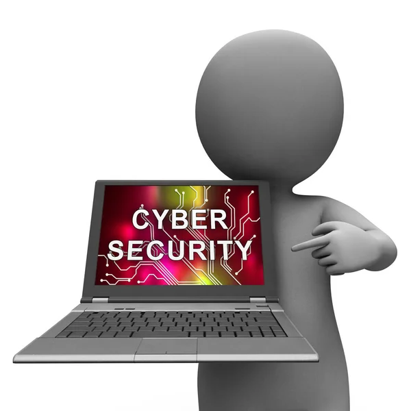 Cybersäkerhet Teknik Hightech Säkerhetsvakt Rendering Visar Sköld Mot Kriminella Data — Stockfoto