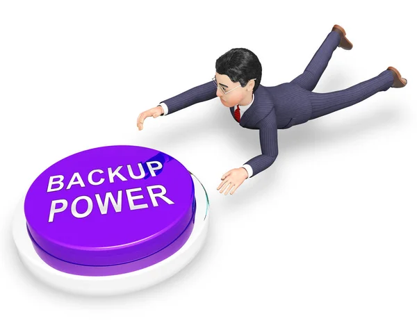 Backup Power Supply Alternative Source Rendering Shows Uninterrupted Standby Battery — Stock Photo, Image
