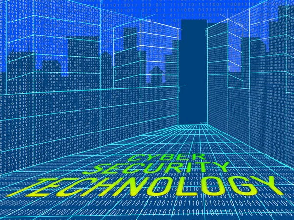 Cyber Sicherheitstechnologie Hack Guard Abbildung Zeigt Computer Tech Schutz Gegen — Stockfoto