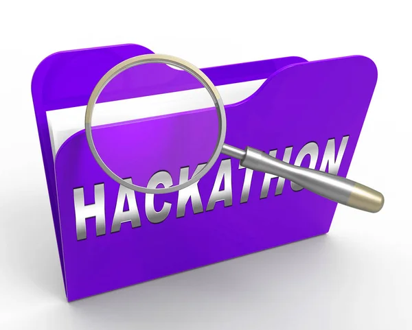 Hackathon 소프트웨어 렌더링 보여줍니다 사이버 협약에 스파이웨어 바이러스 — 스톡 사진