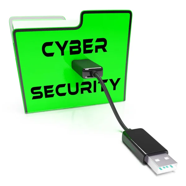 Cybersecurity Concept Digital Cyber Security Rendering Shows Conceptual Symbol Internet — Stock Photo, Image