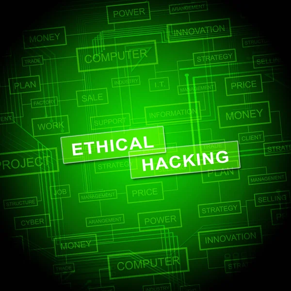 Ethical Hacking Data Breach Tracking Illustration Shows Corporate Tracking Stop — Stock Photo, Image