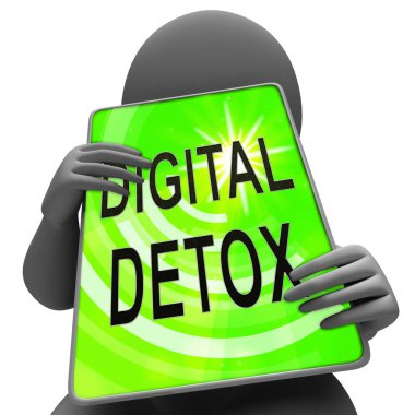 Dijital detoks dijital Gadget temiz bir Smartphone Internet veya dizüstü bilgisayar kullanarak 3d işleme gösterir rehabilitasyon